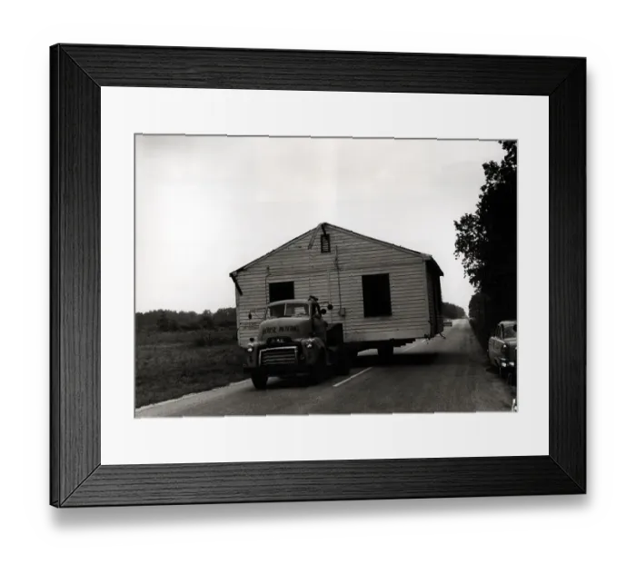 Framed Print : Truck Moving House down Road Framed Print : Truck Moving House down Road