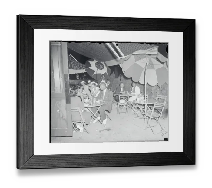 Framed Print : People Dining at Sidewalk Cafe