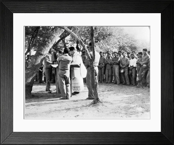 Framed Print : Troops Attend Mass at Chaco War Front 1934 Framed Print : Troops Attend Mass at Chaco War Front 1934