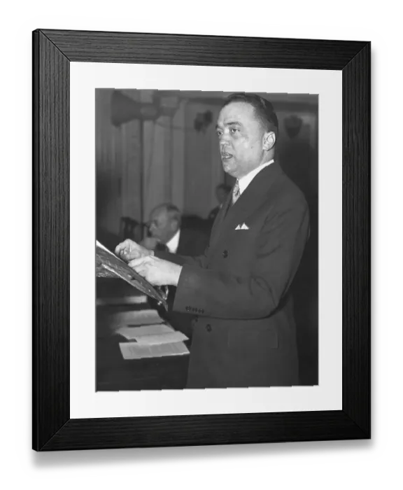 Framed Print : J. Edgar Hoover At Podium Speaking Framed Print : J. Edgar Hoover At Podium Speaking