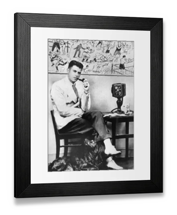 Framed Print : Ronald Reagan Sitting and Smoking a Pipe Framed Print : Ronald Reagan Sitting and Smoking a Pipe