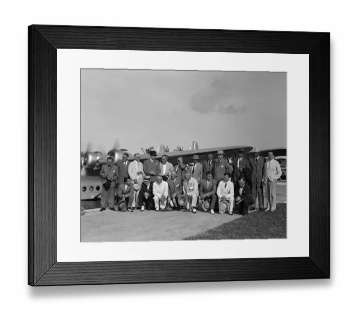 Framed Print : Newspaper and Businessmen Embarking on Good Will Tour of South America Framed Print : Newspaper and Businessmen Embarking on Good Will Tour of South America