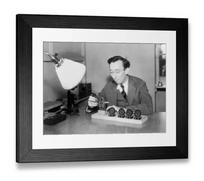 Framed Print : C. W. Hewlett Working with Sun Driven Motor Framed Print : C. W. Hewlett Working with Sun Driven Motor