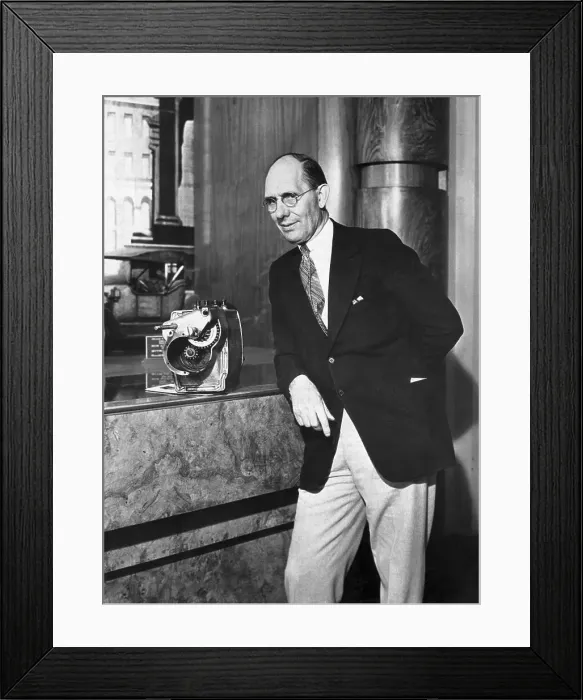 Framed Print : Charles Kettering with His Electric Self Starter Framed Print : Charles Kettering with His Electric Self Starter