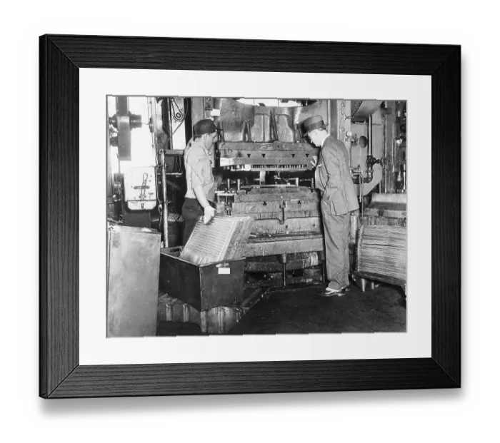 Framed Print : Vp Of Westinghouse Inspects A Punch Pres Framed Print : Vp Of Westinghouse Inspects A Punch Pres
