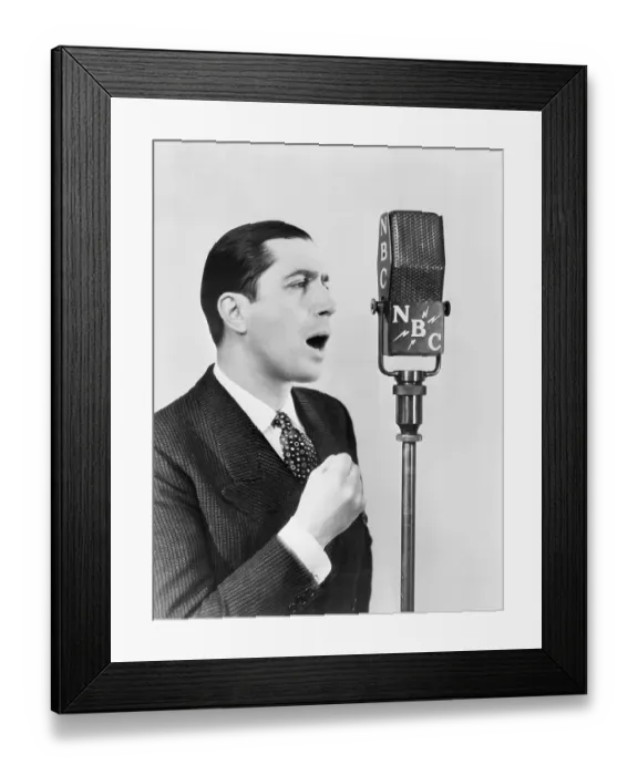 Framed Print : Argentine Singer Carlos Gardel Sings on Radio Show Framed Print : Argentine Singer Carlos Gardel Sings on Radio Show