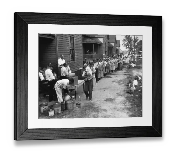 Framed Print : Striking Families Get Food Relief Framed Print : Striking Families Get Food Relief