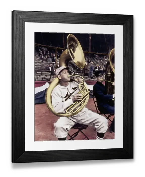 Framed Print : Dizzy Dean Playing the Sousaphone Framed Print : Dizzy Dean Playing the Sousaphone