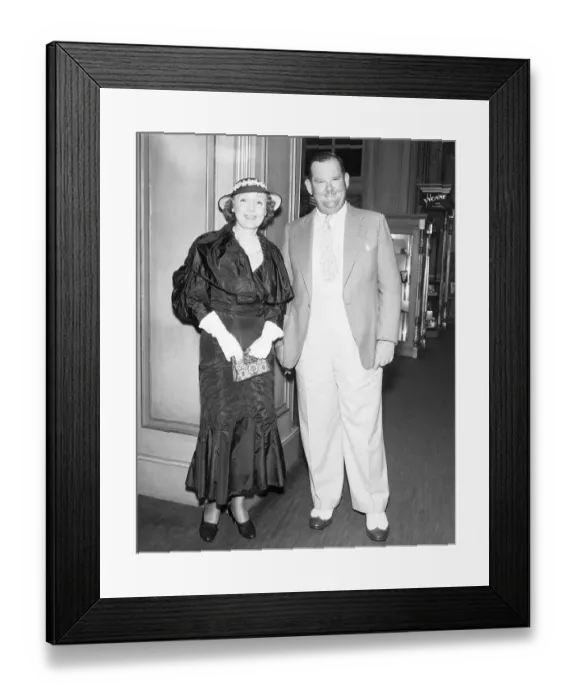 Framed Print : Oliver Hardy And Wife Framed Print : Oliver Hardy And Wife