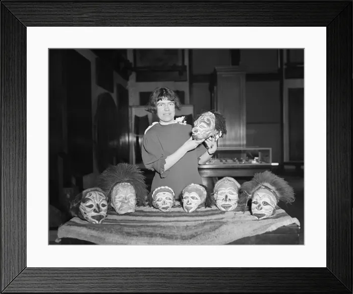 Framed Print : Margaret Mead with Trophy Heads