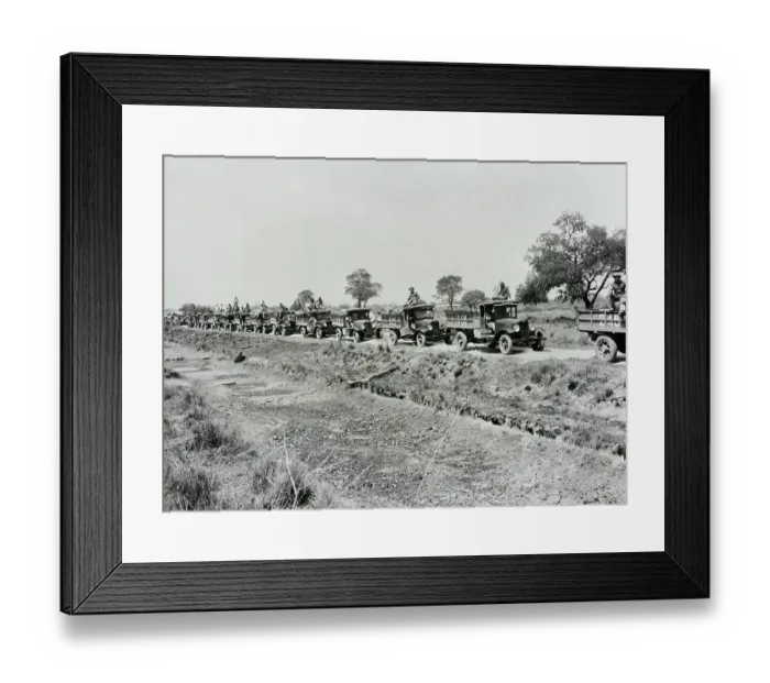 Framed Print : Paraguayan Trucks Bring Up Supplies in Chaco War Framed Print : Paraguayan Trucks Bring Up Supplies in Chaco War