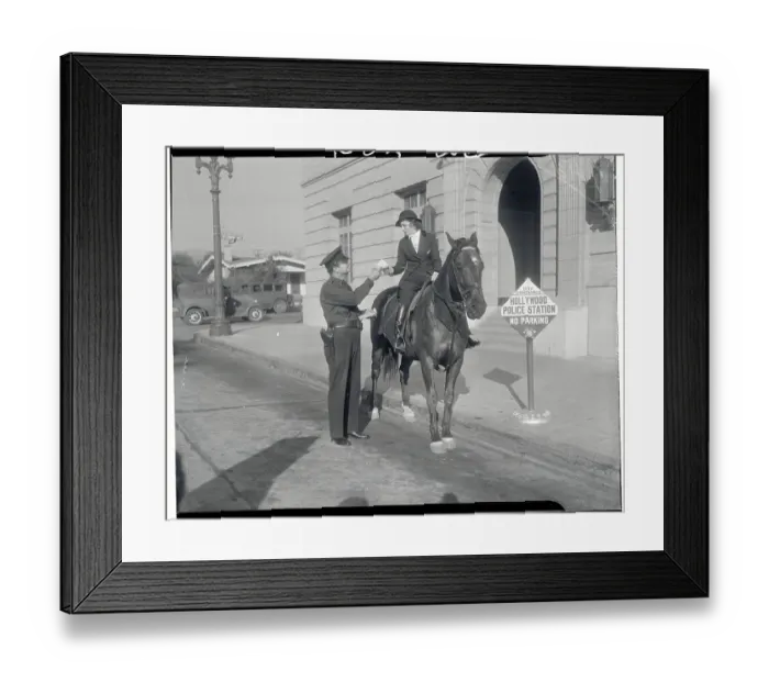 Framed Print : Officer Handing Frances Drake Ticket Framed Print : Officer Handing Frances Drake Ticket