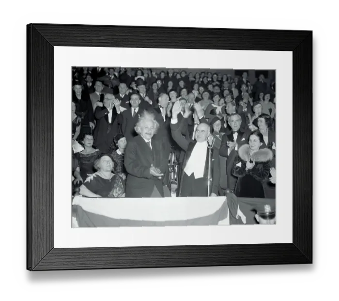 Framed Print : Albert Einstein and Herbert Lehman at Chanukah Festival Framed Print : Albert Einstein and Herbert Lehman at Chanukah Festival