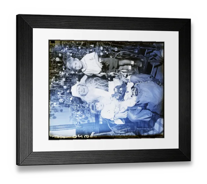 Framed Print : Tommy Loughran In Santa Suit; Two Kids Framed Print : Tommy Loughran In Santa Suit; Two Kids