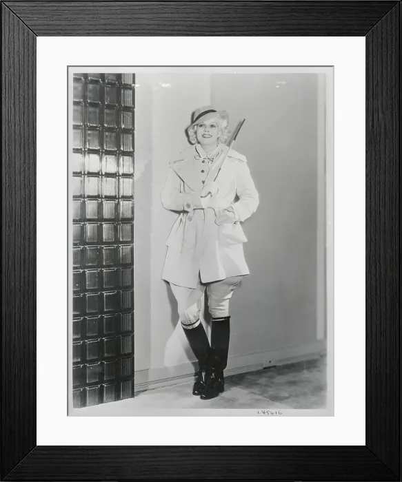 Framed Print : Actress Jean Harlow Posing in Riding Suit Framed Print : Actress Jean Harlow Posing in Riding Suit