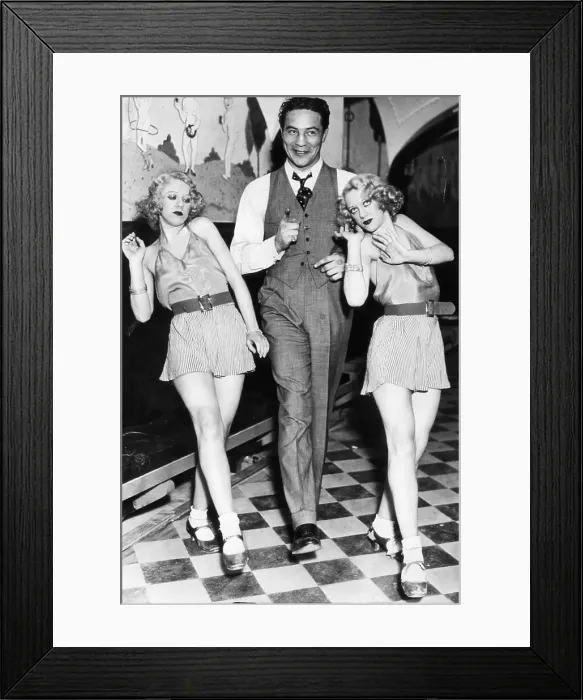 Framed Print : Max Baer Standing with Pretty Models