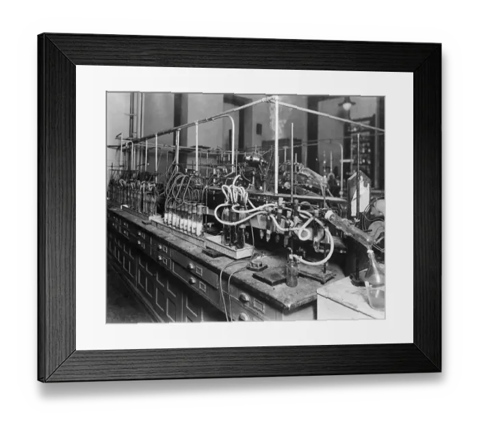 Framed Print : Complicated Rain-Collecting Apparatus in Laboratory