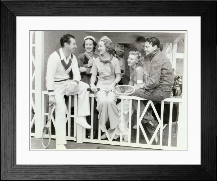 Framed Print : Movie Stars Attending Tennis Tea
