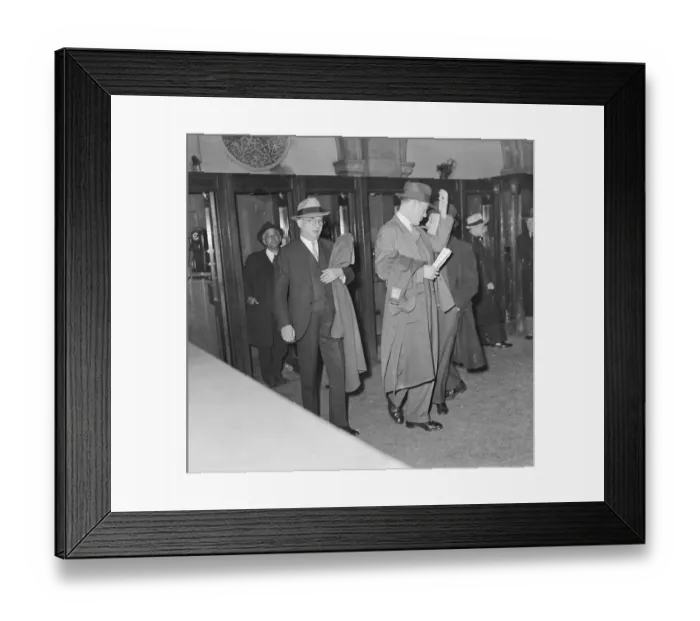 Framed Print : Henry A. Beckerman Arriving to Court for Arraignment