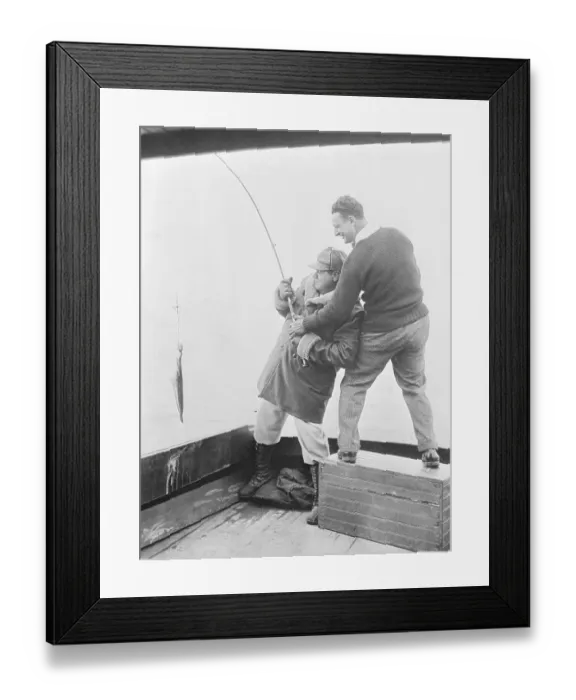 Framed Print : Babe Ruth and Lou Gehrig Fishing Framed Print : Babe Ruth and Lou Gehrig Fishing