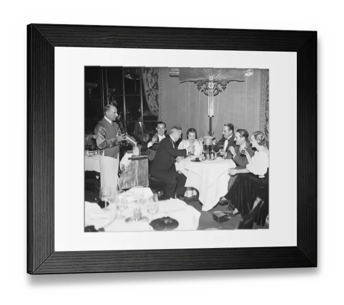 Framed Print : Waiter Mixing Drinks at Prohibition Repeal Party