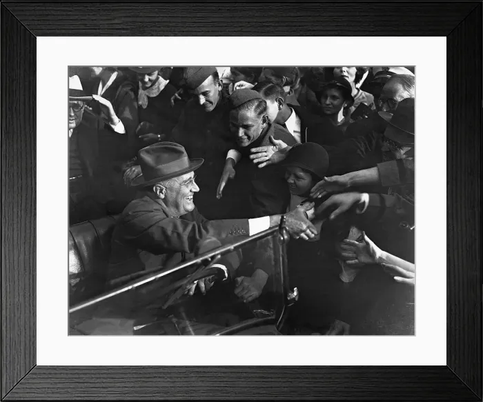 Framed Print : Franklin Delano Roosevelt Greets Crowd Framed Print : Franklin Delano Roosevelt Greets Crowd