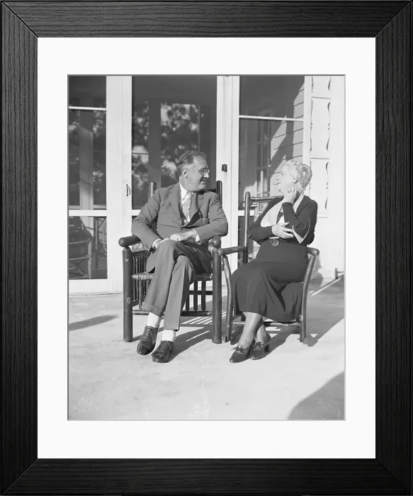 Framed Print : Franklin D. Roosevelt Conversing with Martha Berry