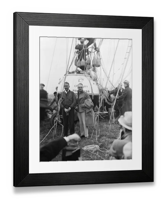 Framed Print : Thomas Settle and Chester Fordney with Stratosphere Balloon