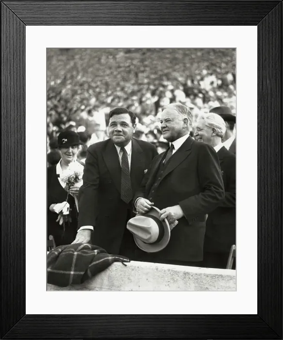 Framed Print : Babe Ruth with Herbert Hoover