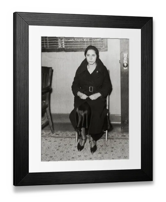 Framed Print : Elizabeth Edwards Seated at Police Barracks