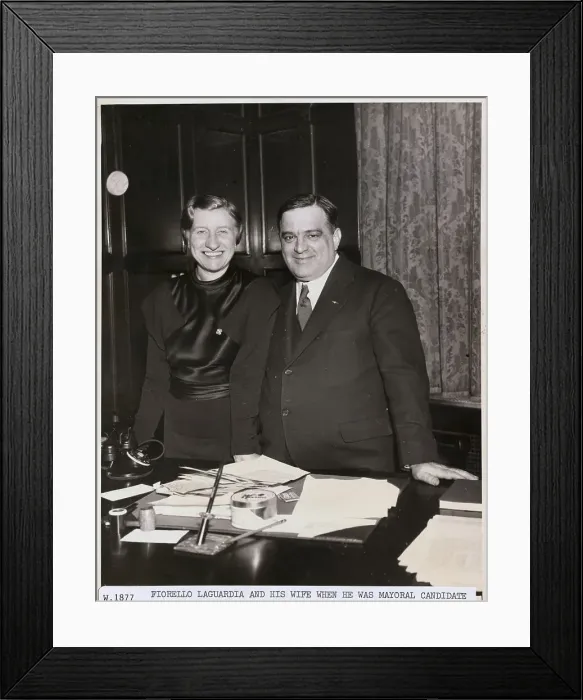 Framed Print : Fiorello La Guardia and Wife Smiling Framed Print : Fiorello La Guardia and Wife Smiling