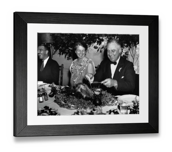 Framed Print : FDR Slicing Turkey at Thanksgiving Framed Print : FDR Slicing Turkey at Thanksgiving