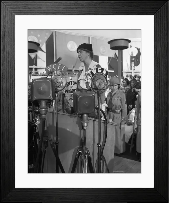 Framed Print : Mrs. Roosevelt Speaks at Fair Framed Print : Mrs. Roosevelt Speaks at Fair