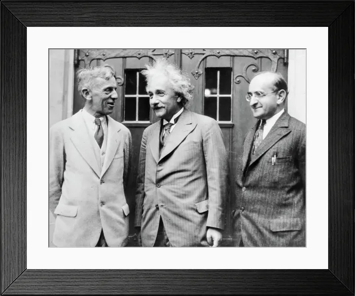 Framed Print : Albert Einstein Chatting with Two Princeton Professors Framed Print : Albert Einstein Chatting with Two Princeton Professors