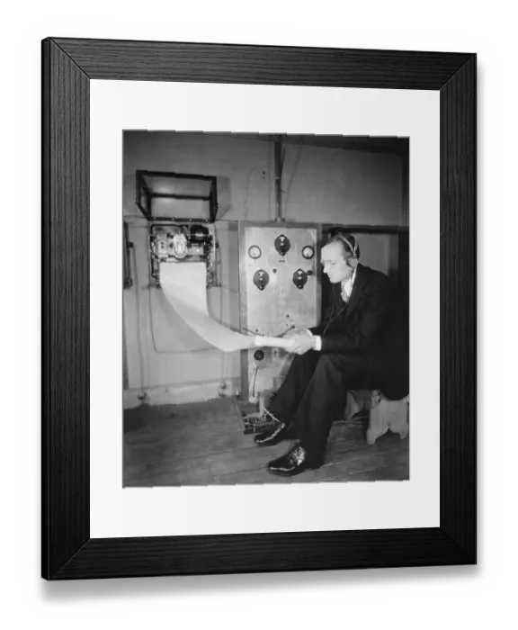 Framed Print : Karl G. Jansky Sitting At Radio Wave Transmitter Framed Print : Karl G. Jansky Sitting At Radio Wave Transmitter