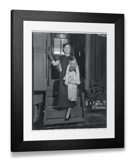 Framed Print : Frances Drake Disembarking Train Framed Print : Frances Drake Disembarking Train