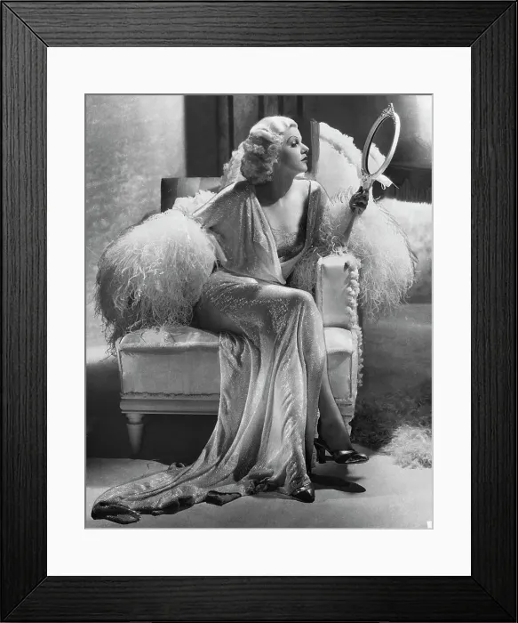 Framed Print : Actress Jean Harlow at Vanity Table