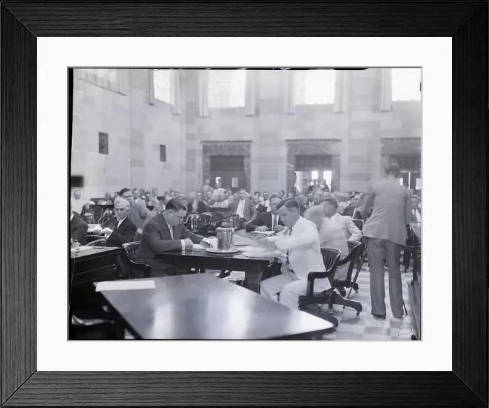 Framed Print : Court Room Interior and Prosecution Framed Print : Court Room Interior and Prosecution