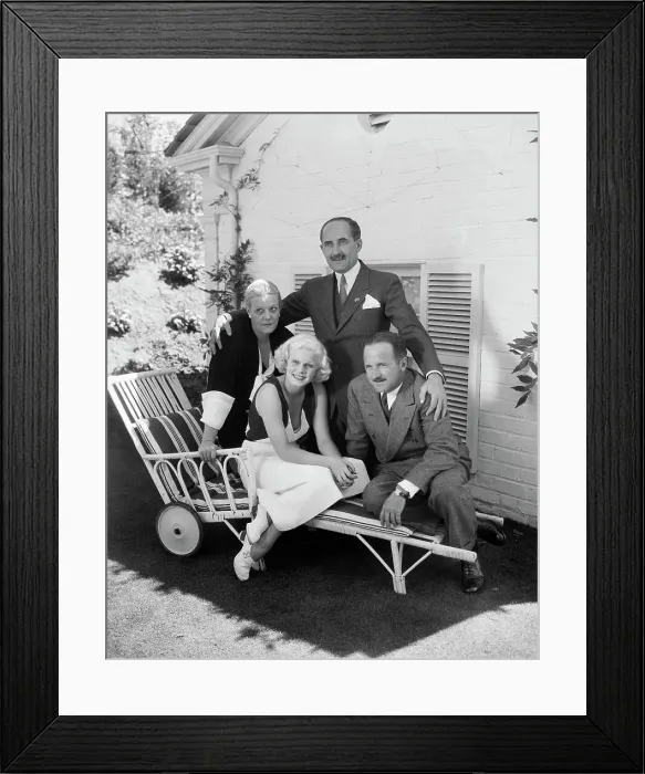 Framed Print : Jean Harlow with Husband Harold Rosson and Her Parents Framed Print : Jean Harlow with Husband Harold Rosson and Her Parents