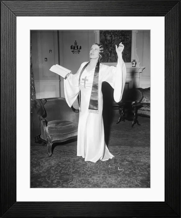 Framed Print : Aimee Semple McPherson in Robes