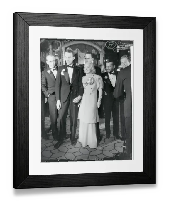 Framed Print : Actress Bette Davis Posing With Her Gentlemen Admirers