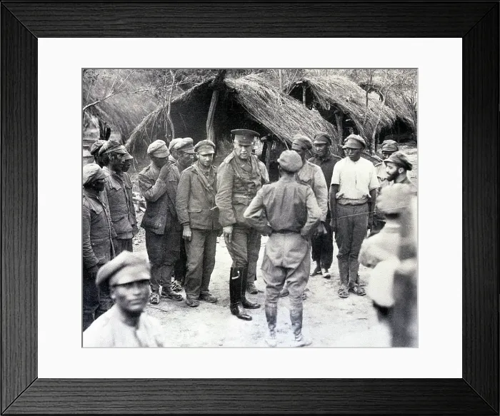 Framed Print : General Kundt Inspects Bolivian Soldiers During Chaco War
