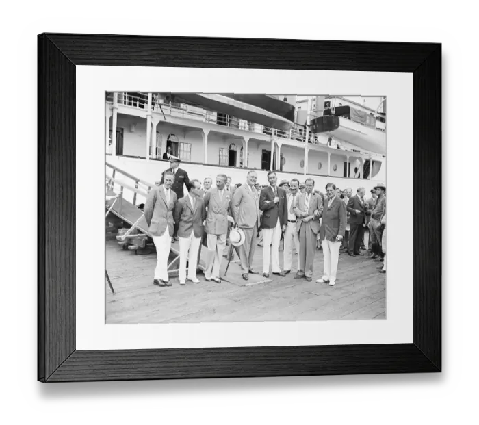 Framed Print : Pres F. Roosevelt & Others Before Yacht Framed Print : Pres F. Roosevelt & Others Before Yacht