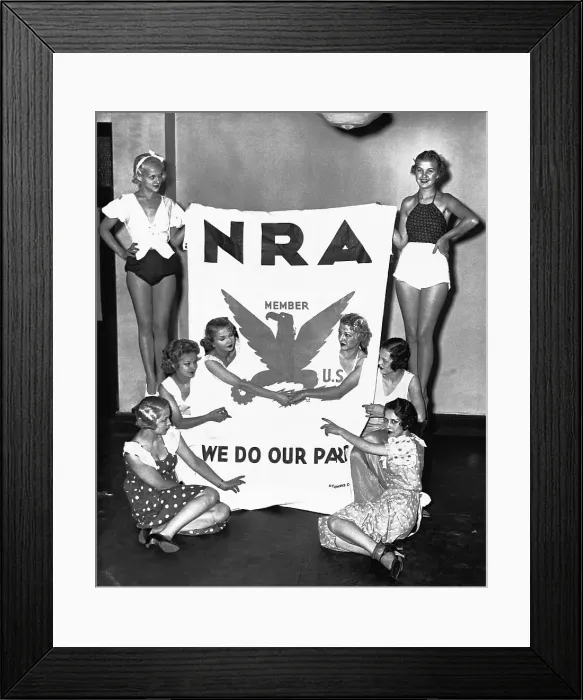 Framed Print : Dancers Holding New Deal Banner Framed Print : Dancers Holding New Deal Banner