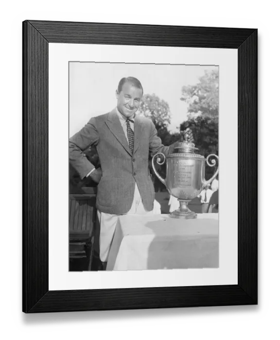 Framed Print : Gene Sarazen Standing with Trophy Framed Print : Gene Sarazen Standing with Trophy
