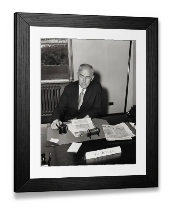 Framed Print : Portrait of William F. Ogburn Framed Print : Portrait of William F. Ogburn