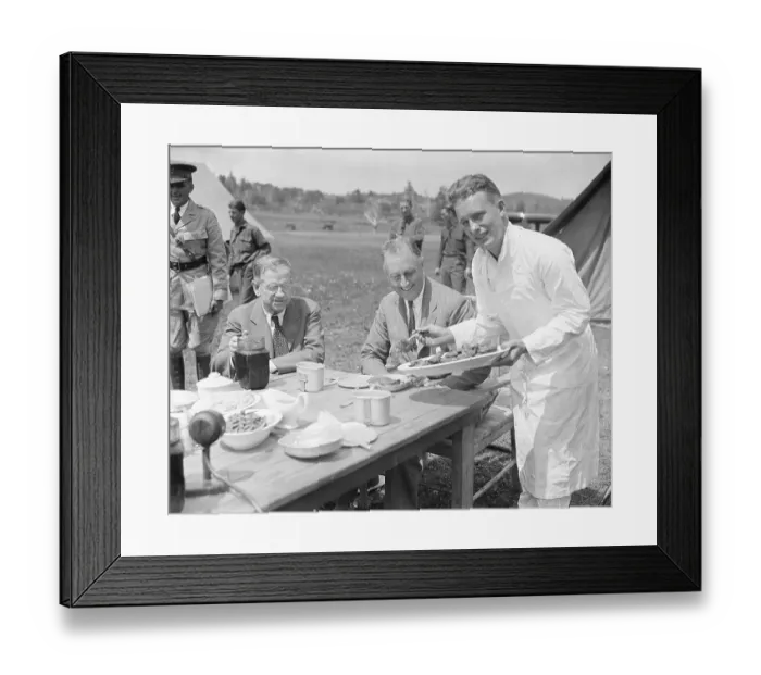 Framed Print : Pres. Roosevelt & Harold Ickes Eating Framed Print : Pres. Roosevelt & Harold Ickes Eating