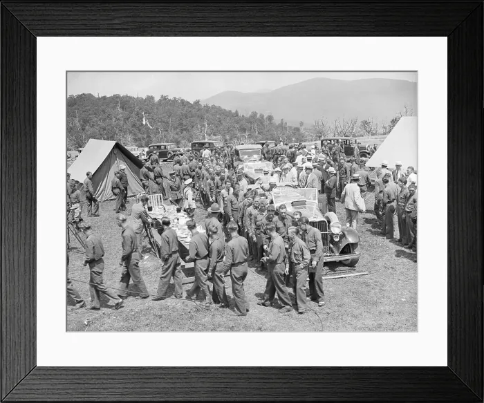 Framed Print : Crowd Of Men Greet Pres F Roosevelt Car Framed Print : Crowd Of Men Greet Pres F Roosevelt Car