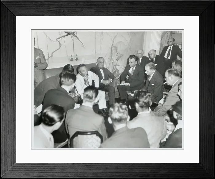 Framed Print : Admiral Richard E. Byrd Talking to Reporters Framed Print : Admiral Richard E. Byrd Talking to Reporters