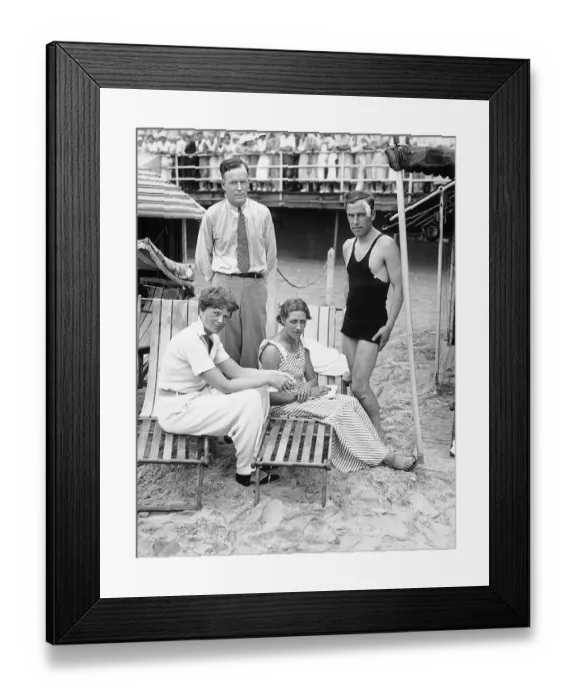 Framed Print : Amelia Earhart and Others at Beach Party Framed Print : Amelia Earhart and Others at Beach Party